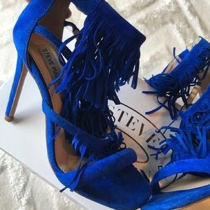 Steve Madden Blue Fringe Heels